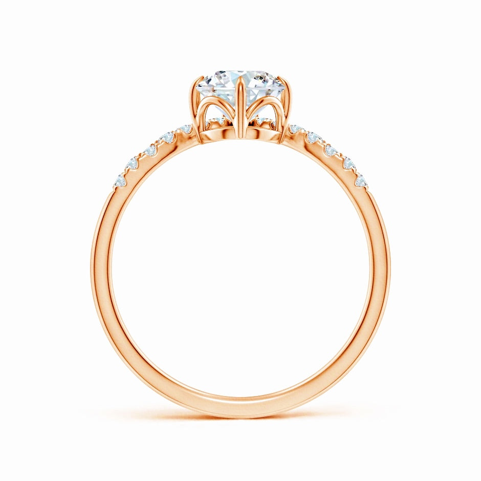 Lab-Grown Round Diamond Herringbone Engagement Ring