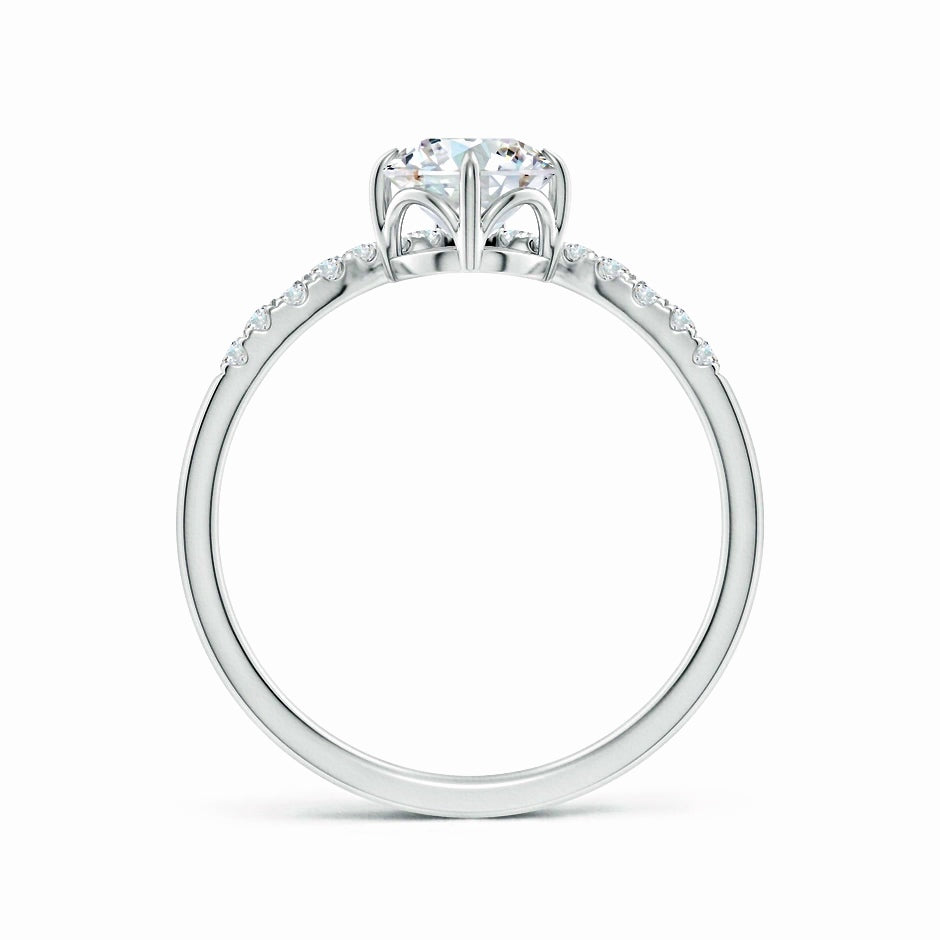 Lab-Grown Round Diamond Herringbone Engagement Ring