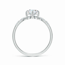 Lab-Grown Round Diamond Herringbone Engagement Ring