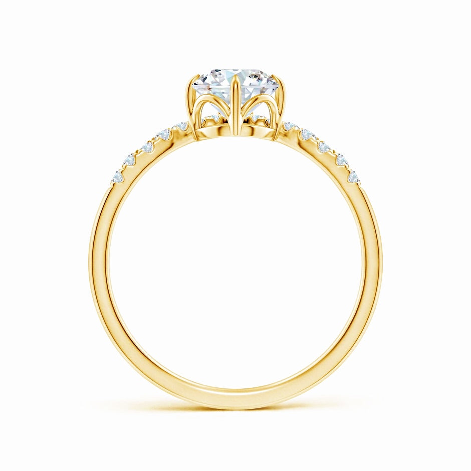 Lab-Grown Round Diamond Herringbone Engagement Ring