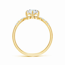 Lab-Grown Round Diamond Herringbone Engagement Ring