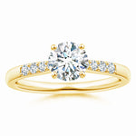 Load image into Gallery viewer, Lab-Grown Solitaire Diamond Tapered Setting Engagement Ring with Decoration
