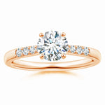Load image into Gallery viewer, Lab-Grown Solitaire Diamond Tapered Setting Engagement Ring with Decoration
