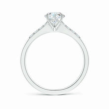 Lab-Grown Solitaire Diamond Tapered Setting Engagement Ring with Decoration