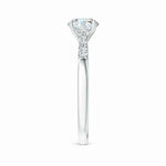 Load image into Gallery viewer, Lab-Grown Solitaire Diamond Tapered Setting Engagement Ring with Decoration
