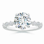 Load image into Gallery viewer, Round Lab-Grown Diamond Engagement Ring with Marquise Motif
