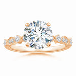 Load image into Gallery viewer, Round Lab-Grown Diamond Engagement Ring with Marquise Motif
