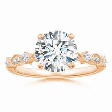 Round Lab-Grown Diamond Engagement Ring with Marquise Motif