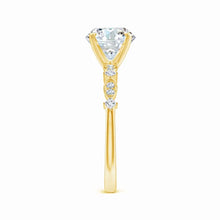 Round Lab-Grown Diamond Engagement Ring with Marquise Motif
