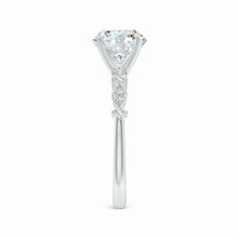 Round Lab-Grown Diamond Engagement Ring with Marquise Motif