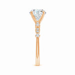 Load image into Gallery viewer, Round Lab-Grown Diamond Engagement Ring with Marquise Motif
