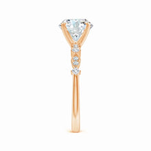 Round Lab-Grown Diamond Engagement Ring with Marquise Motif
