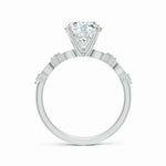 Load image into Gallery viewer, Round Lab-Grown Diamond Engagement Ring with Marquise Motif
