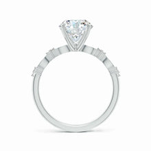 Round Lab-Grown Diamond Engagement Ring with Marquise Motif
