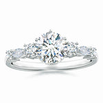 Load image into Gallery viewer, Lab-Grown Classic Round Diamond Side Stone Engagement Ring
