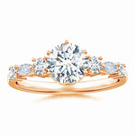 Load image into Gallery viewer, Lab-Grown Classic Round Diamond Side Stone Engagement Ring
