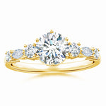Load image into Gallery viewer, Lab-Grown Classic Round Diamond Side Stone Engagement Ring

