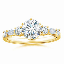 Lab-Grown Classic Round Diamond Side Stone Engagement Ring