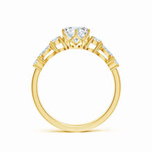 Lab-Grown Classic Round Diamond Side Stone Engagement Ring