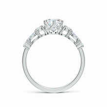 Lab-Grown Classic Round Diamond Side Stone Engagement Ring