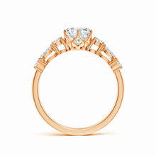 Lab-Grown Classic Round Diamond Side Stone Engagement Ring