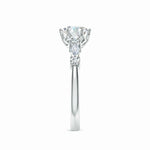 Load image into Gallery viewer, Lab-Grown Classic Round Diamond Side Stone Engagement Ring

