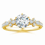 Load image into Gallery viewer, Lab-Grown Round Diamond Side Stone Engagement Ring with Accents
