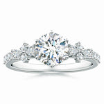 Load image into Gallery viewer, Lab-Grown Round Diamond Side Stone Engagement Ring with Accents
