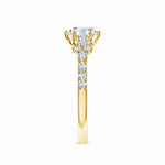 Load image into Gallery viewer, Lab-Grown Round Diamond Side Stone Engagement Ring with Accents
