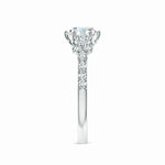 Load image into Gallery viewer, Lab-Grown Round Diamond Side Stone Engagement Ring with Accents

