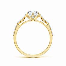 Lab-Grown Round Diamond Side Stone Engagement Ring with Accents