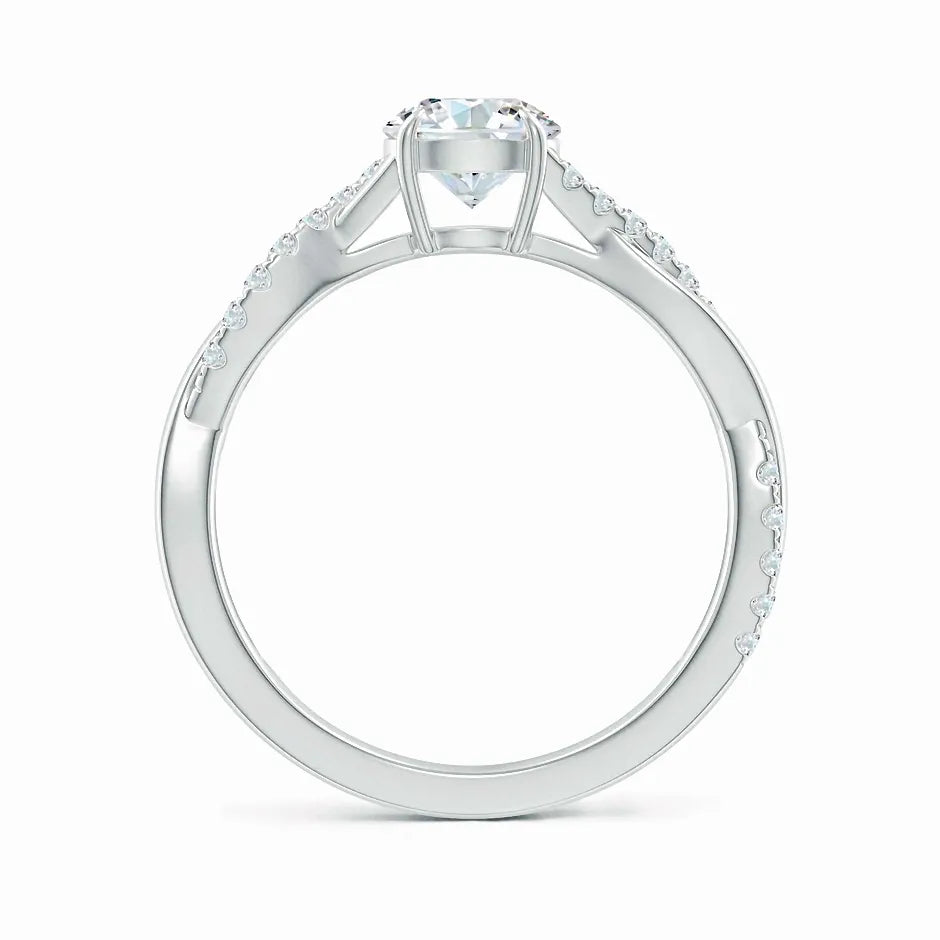 Lab-Grown Classic Solitaire Diamond Twist Shank Engagement Ring