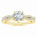 Load image into Gallery viewer, Lab-Grown Peg Head Round Diamond Twist Shank Engagement Ring
