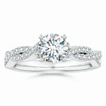 Load image into Gallery viewer, Lab-Grown Peg Head Round Diamond Twist Shank Engagement Ring
