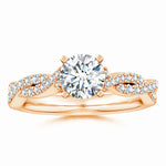 Load image into Gallery viewer, Lab-Grown Peg Head Round Diamond Twist Shank Engagement Ring
