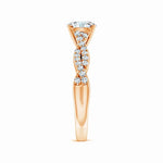 Load image into Gallery viewer, Lab-Grown Peg Head Round Diamond Twist Shank Engagement Ring
