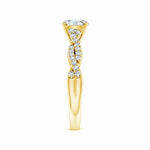 Load image into Gallery viewer, Lab-Grown Peg Head Round Diamond Twist Shank Engagement Ring
