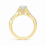 Load image into Gallery viewer, Lab-Grown Peg Head Round Diamond Twist Shank Engagement Ring
