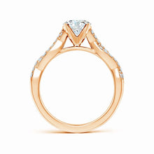 Lab-Grown Peg Head Round Diamond Twist Shank Engagement Ring