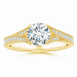 Load image into Gallery viewer, Lab-Grown Vintage Inspired Round Diamond Split Shank Engagement Ring
