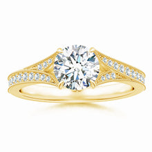 Lab-Grown Vintage Inspired Round Diamond Split Shank Engagement Ring