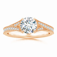Lab-Grown Vintage Inspired Round Diamond Split Shank Engagement Ring
