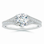 Load image into Gallery viewer, Lab-Grown Vintage Inspired Round Diamond Split Shank Engagement Ring
