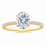 Load image into Gallery viewer, Lab-Grown Oval Diamond Hidden Halo Engagement Ring
