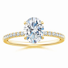 Lab-Grown Oval Diamond Hidden Halo Engagement Ring