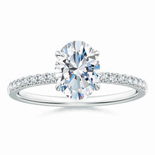 Lab-Grown Oval Diamond Hidden Halo Engagement Ring