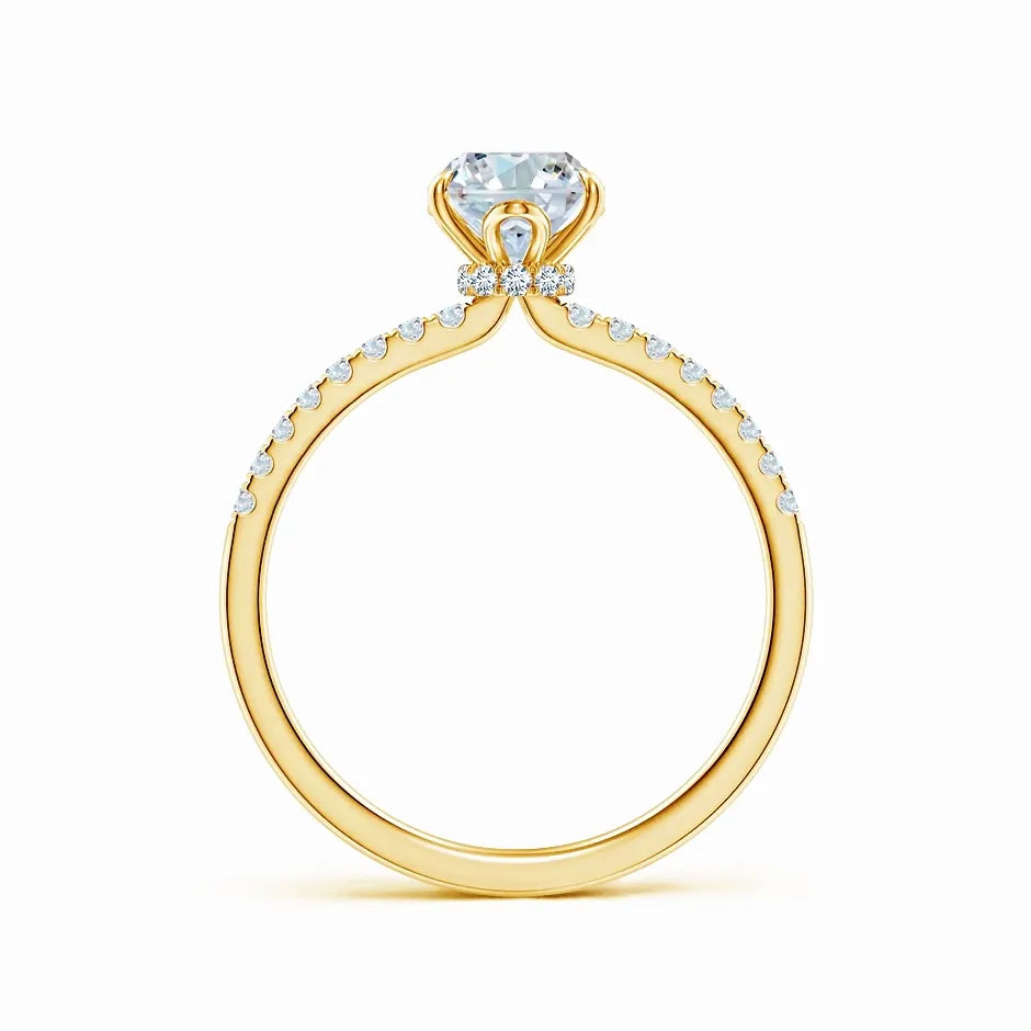 Lab-Grown Oval Diamond Hidden Halo Engagement Ring