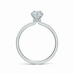 Load image into Gallery viewer, Lab-Grown Oval Diamond Hidden Halo Engagement Ring
