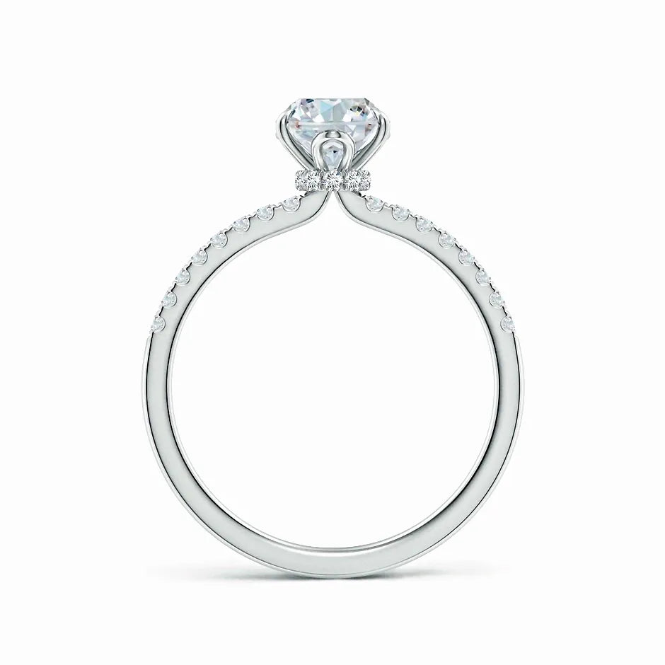 Lab-Grown Oval Diamond Hidden Halo Engagement Ring