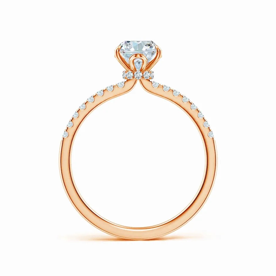 Lab-Grown Oval Diamond Hidden Halo Engagement Ring